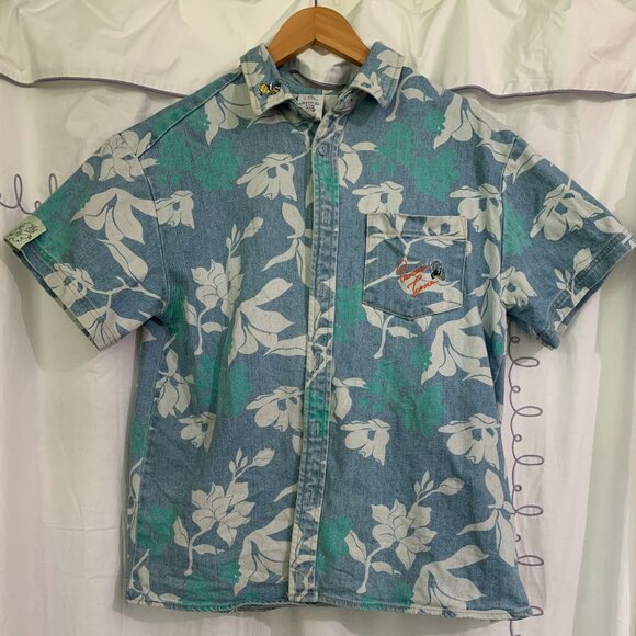 Disney Parks Shirt Mens S Princess and the Frog Denim Floral Color Me Courtney - Picture 1 of 5
